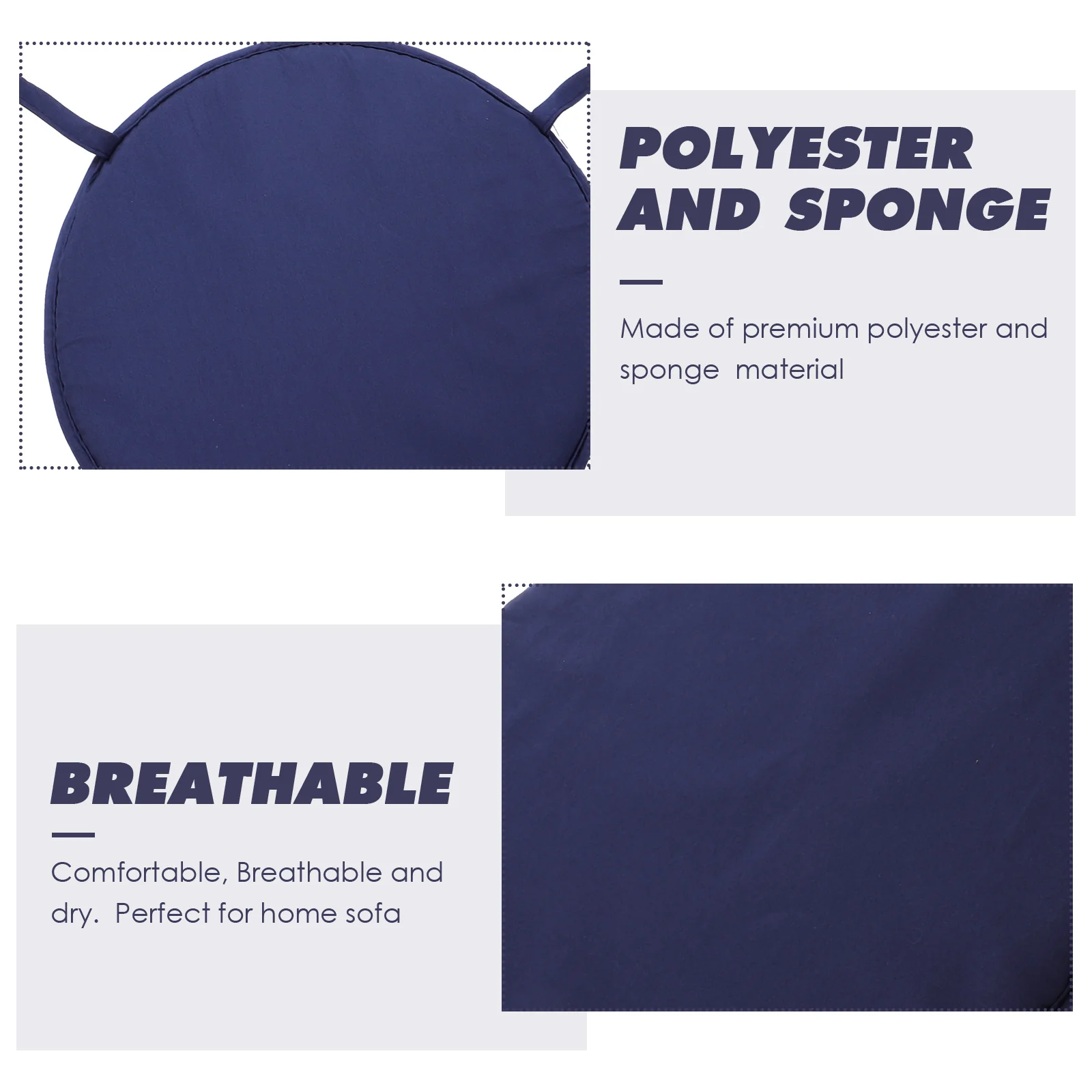 

1pc Premium Round Seat Cushion Thick Sponge Chair Seat Cushions For Home Cushion For Home Office Restaurant Car 38Cm Dark Blue