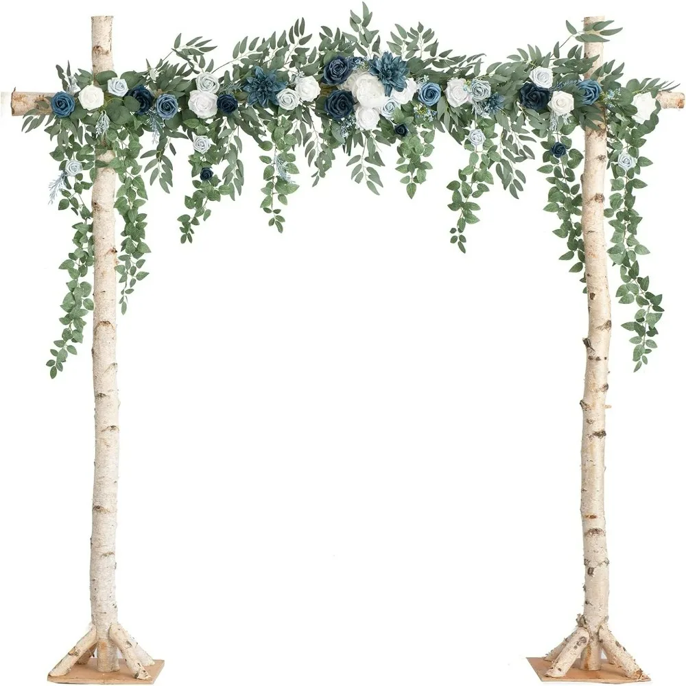 6.5FT Backdrop Floral Garland Artificial Wedding Arch Flowers Sage Green Decor,Ceremony Reception Hanging Rose Outdoor Party