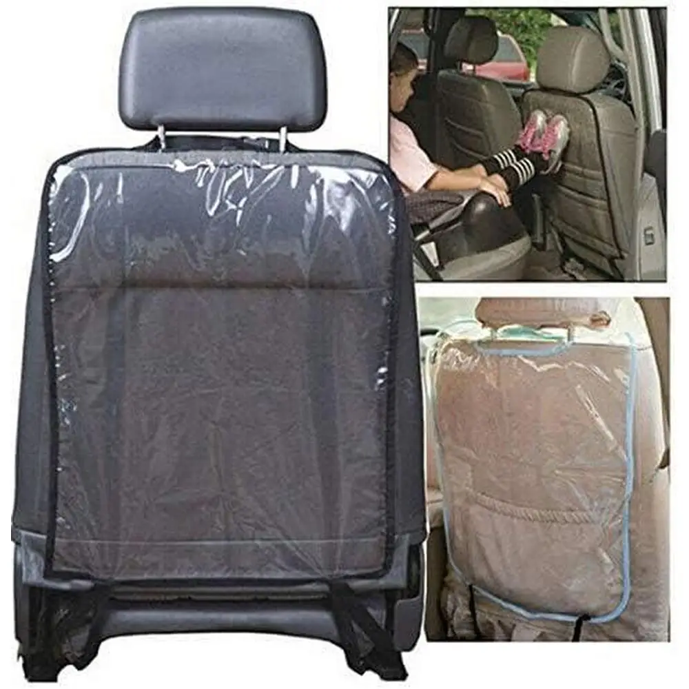 Waterproof Car Seat Back Protector for Kids Kick Mat Universal Transparent PVC Anti-Kick Guard Pad for Sedan SUV Truck