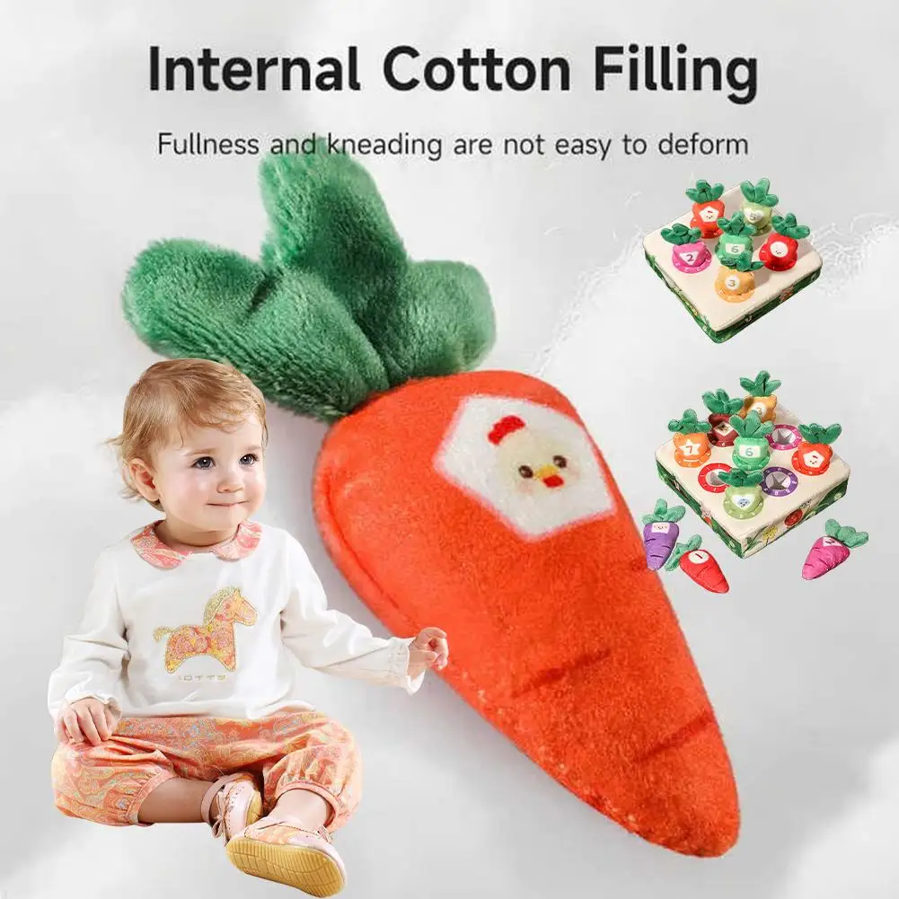 

Toys Baby Pull Carrot Plush Sensory Toys For Babies Development Game Matching Puzzle Educational Toys For Children A0x1