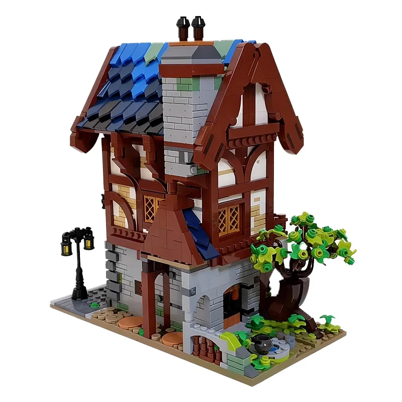 1683 PCS 중세 거리 집 모델 MOC 맞춤형 모듈식 빌딩 블록 기술 창의적인 DIY 장난감 크리스마스 선물