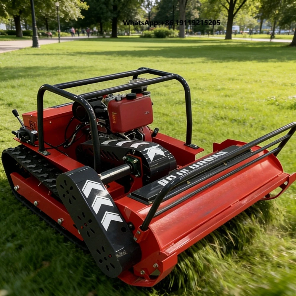 Factory Price Smart 15HP 800mm Engine Flail Lawn Mower Crawler Flail Remote Lawn Mower With CE Certificate