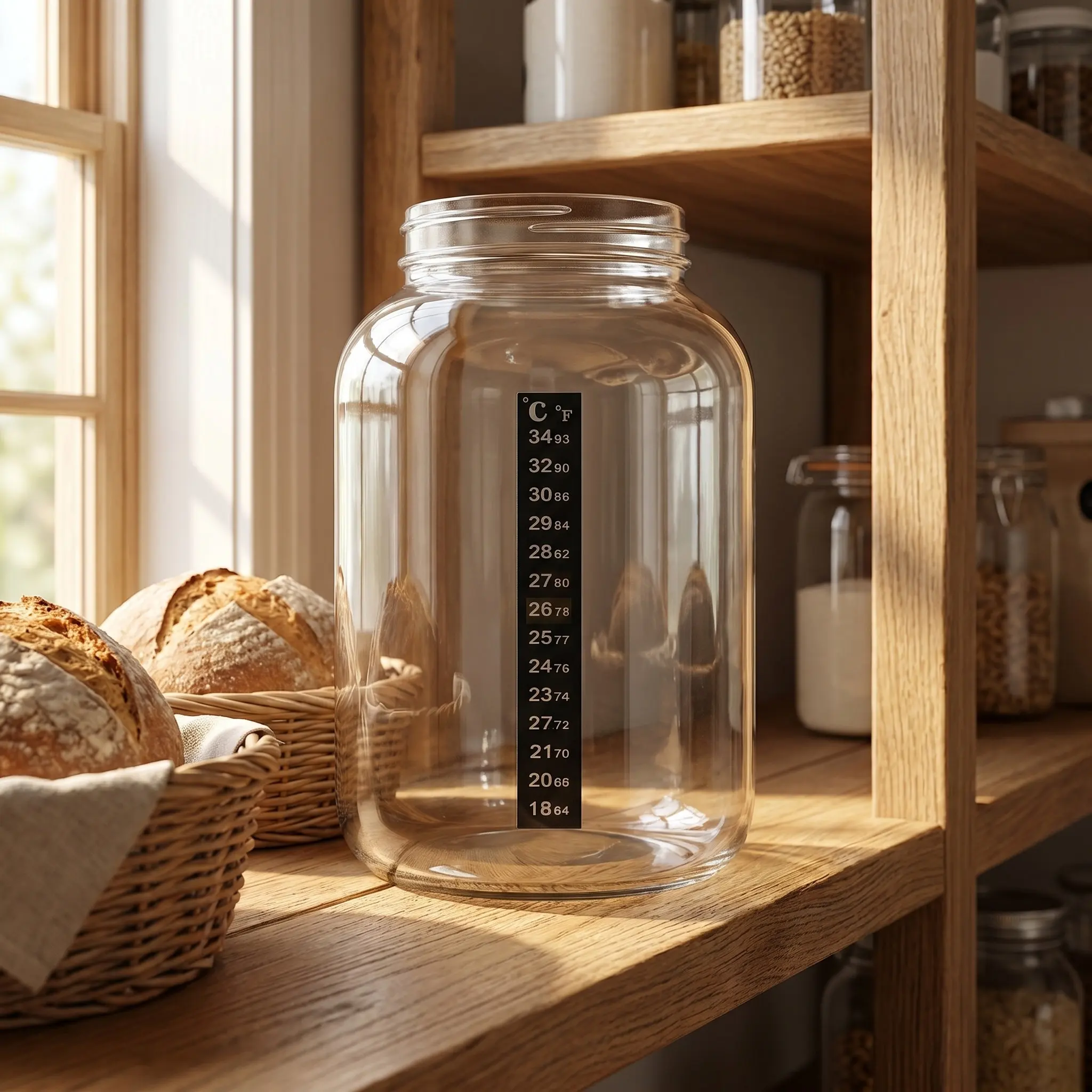 1Set Fermentation Jar Accessories Kit Sourdough Starter Cloth Cover Date Band Thermometer Gauge Strip Replacement
