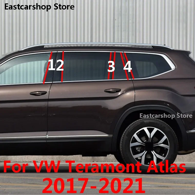 

for Volkswagen VW Teramont Atlas 2021 2020 2019 2018 Car B C Pillar Middle Central Column PC Window Decoration Strip Sticker