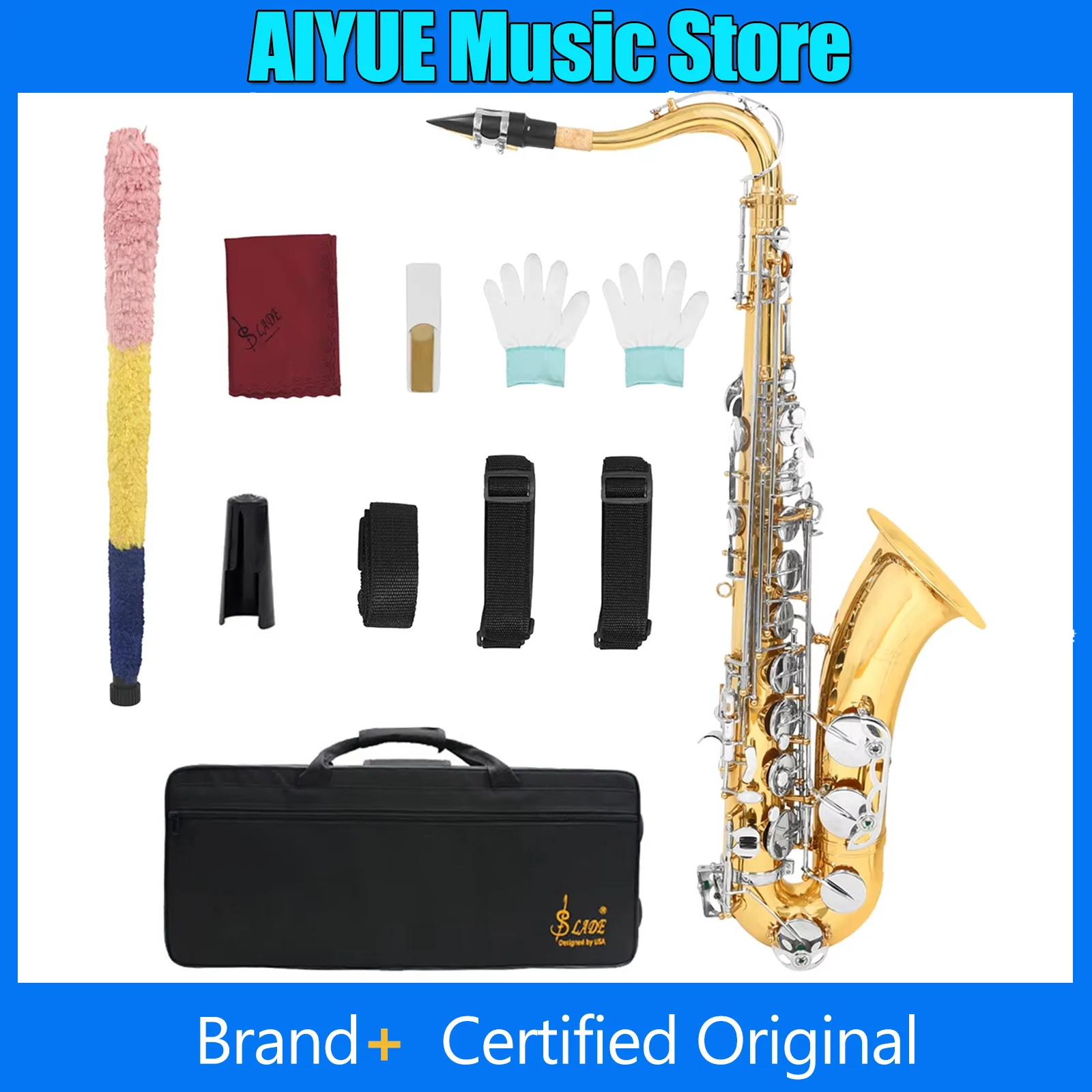 

SLADE EB Saxophone Brass Hand-carved Alto Saxophone Beginner Clarinet Portable With Accessories Woodwind Musical Instrument