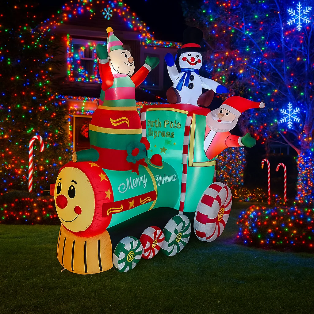 1.8M/5.9FT Gonfiabile Babbo Na - Santa'S Elves Holiday Lighting & Decor Llc recensione e prezzo