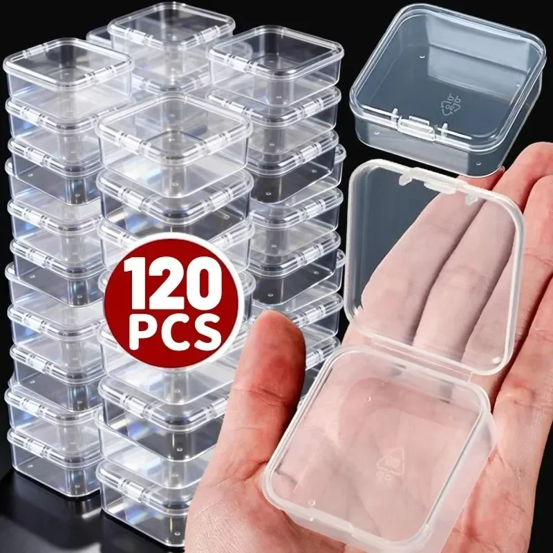 Mini Plastic Transparent PP 3.5/4.5cm Square Boxes Portable DIY Bead Small Items Storage Box Jewelry Packaging Case Wholesale