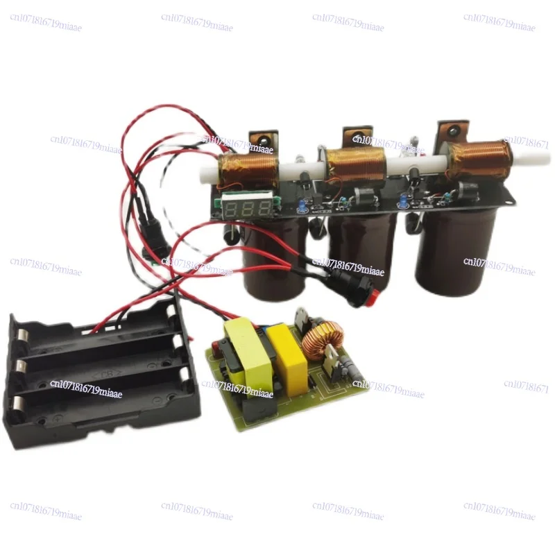 High Voltage Integrated Electromagnetic Gun, Simple Multi-stage DIY Coil Gun Kit