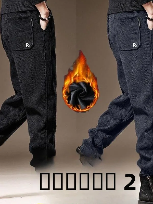 

Мужские вельветовые брюки на флисовой подкладке для повседневной носки, зимние спортивные брюки свободного кроя, осенне-зимние брюки-карго с эластичным поясом