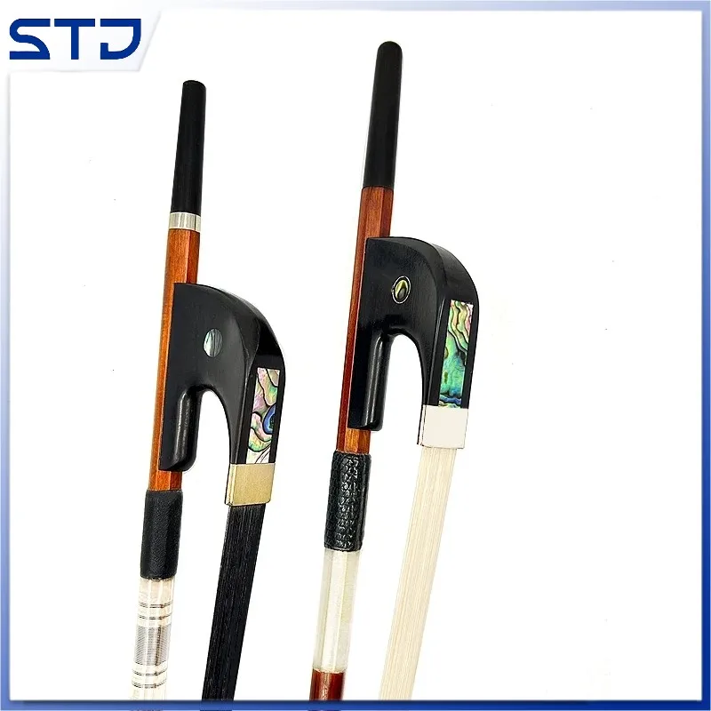 

profession Pernambuco wood 3/4 upright double 1pcs Germany style bass bow,silver mound,Siberia Horsehair horsetail