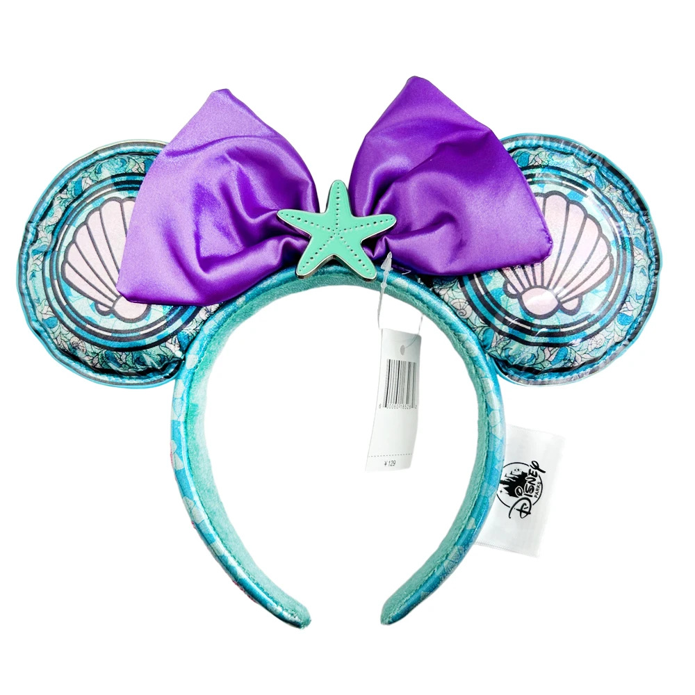 

Disney Princess Headband Mickey MouseEar Mermaid Snow White Sequin Bow Hair Hoop Gift Girl Accessories Halloween Gift Christmas