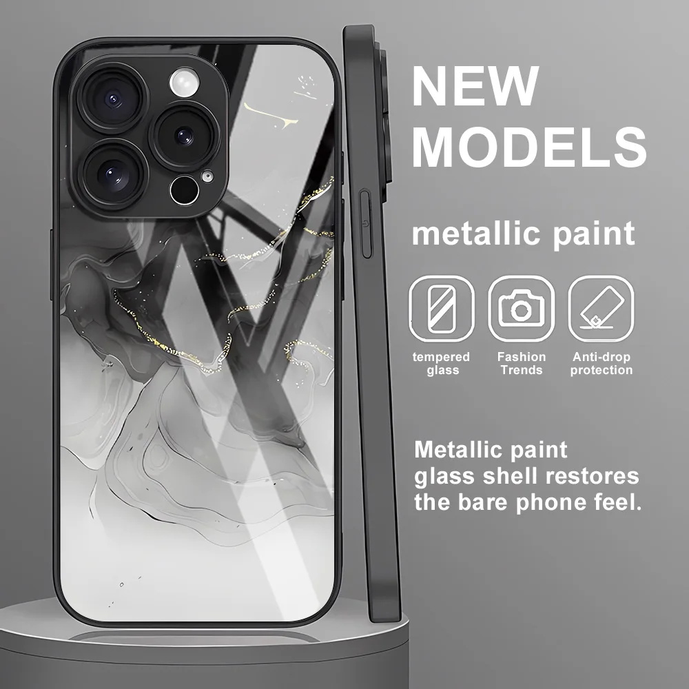 Tempered Glass Phone Case For iPhone