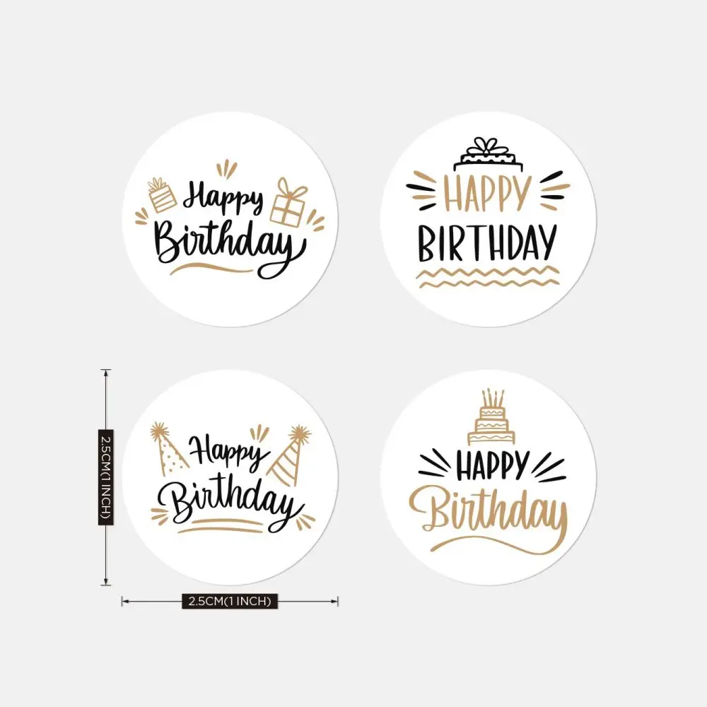 50-500pcs Cute Happy Birthday Stickers 2.5cm/1 Inch Children's Birthday Party Gift Sealing Decorations Greeting Card Labels