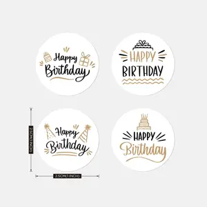 Bonito Alles Gute zum Geburtstag Aufkleber, Versiegelungsdekorationen, Kartenetiketten, Kindergeburtstagsgeschenk, 2,5 cm, 1 8 Hauptverkaufsaufkleber Glück - №7