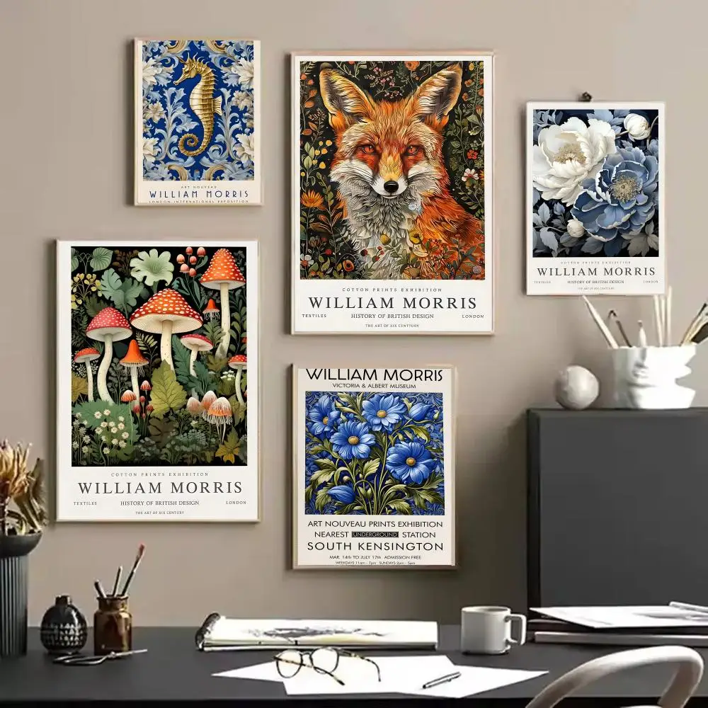 التصميم الكلاسيكي W_William M_Morris ملصق ديكور جدار الفن ملصقات جدارية طباعة الصور للمنزل غرفة المعيشة المدخل ديكور هدية