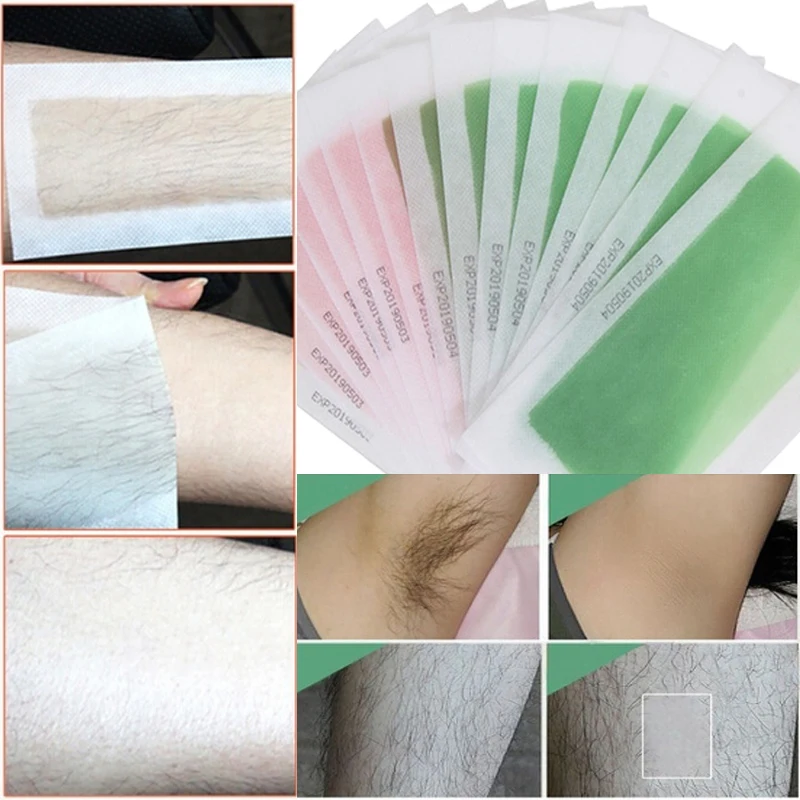 Remoção do cabelo tiras de cera indolor rápido cabelo perna corpo cabelo remover adesivos de papel biquíni pernas braço cera papel feminino ferramentas de beleza