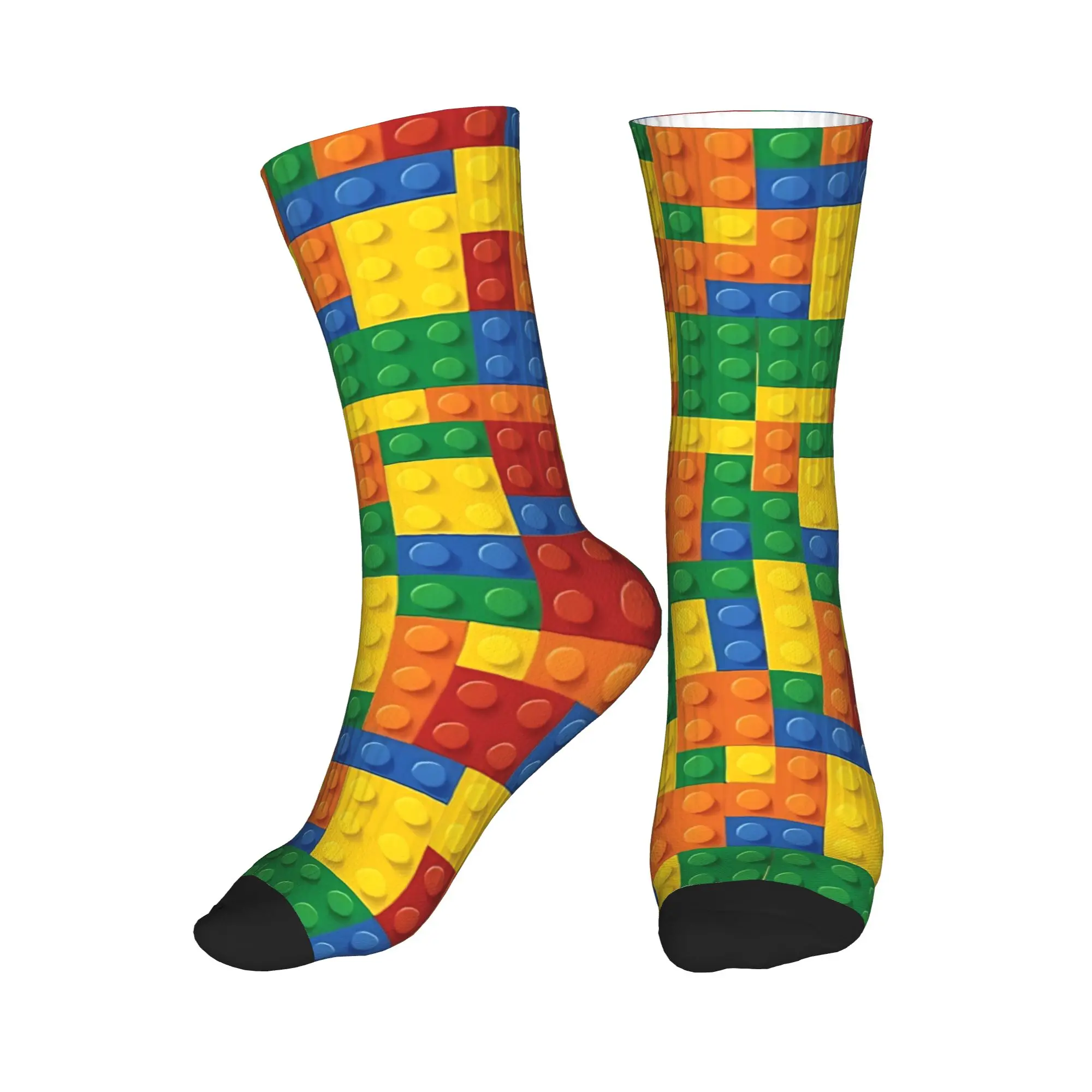 Women Men Socks Bricks Blocks Toys Print  Stockings Spring Casual High Quality Socks Graphic Running Sports Anti Skid Socks