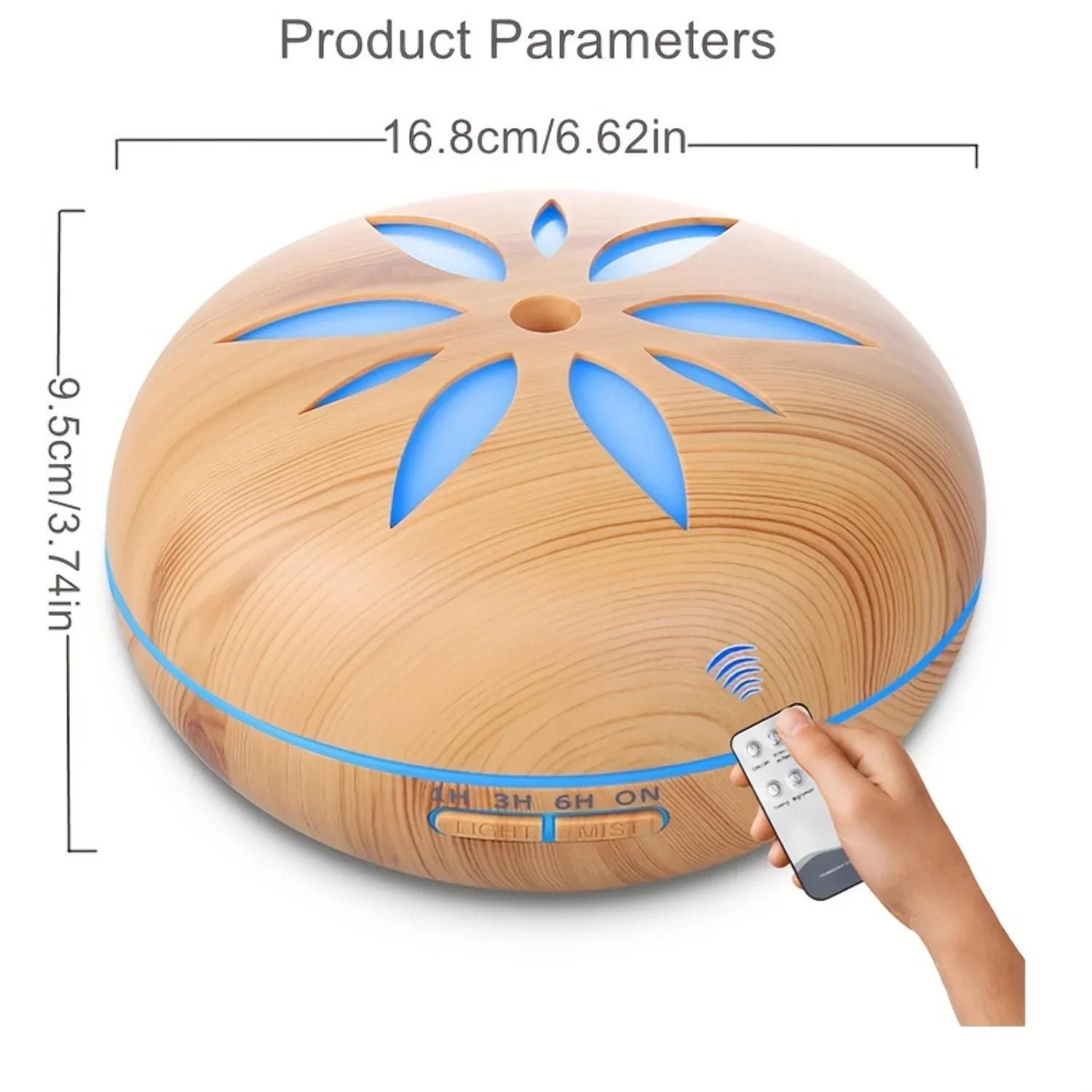 Difusor de aceite esencial de madera de gran capacidad, Humidificador ultrasónico remoto para el hogar y la Oficina, ambientador, Humidificador