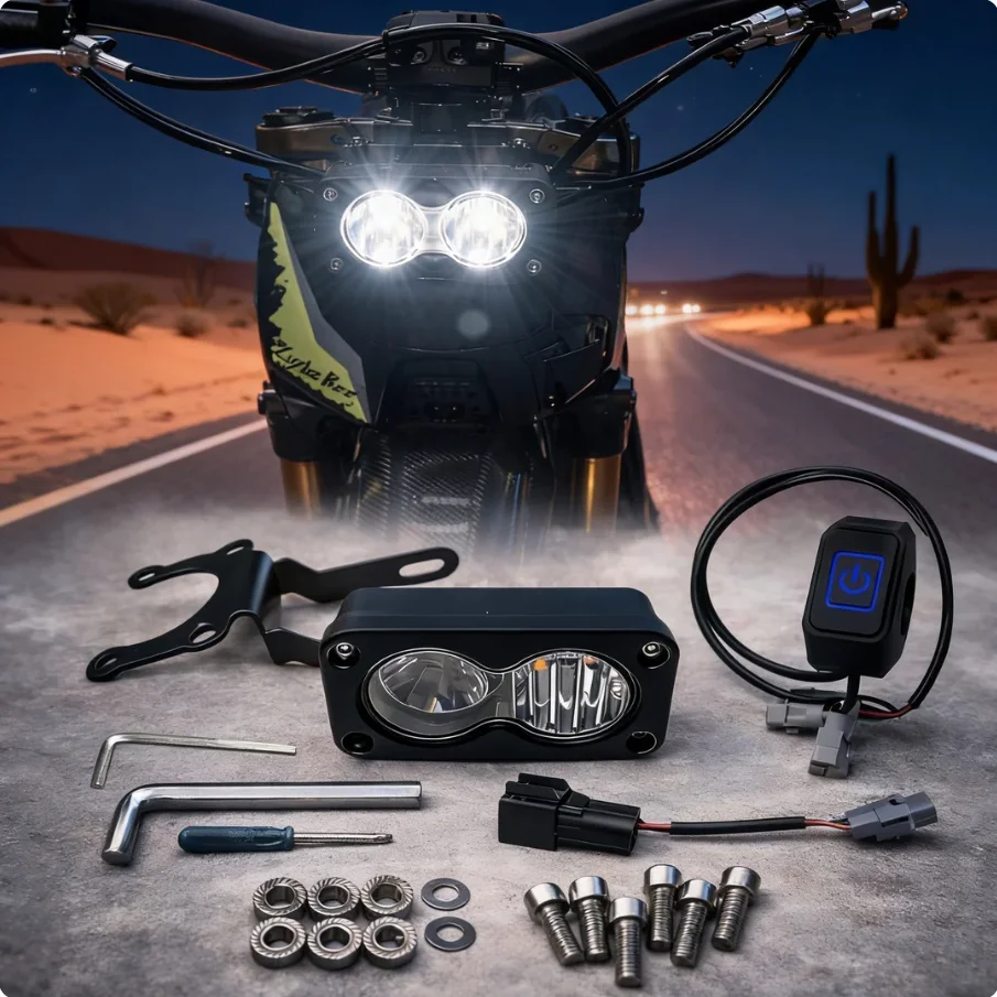 Universal Off Road   Auxiliary Headlight Upgrade Plug and Play Light Kit for Sur-Ron Talaria Segway Eride Pro Electric Bike