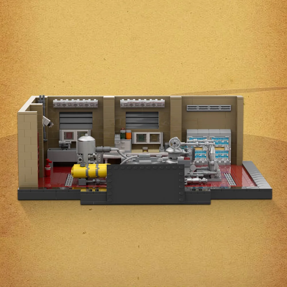 

MOC The Superlab Breaking Bad Movie Scene Chemical Toxicology Laboratory Extraction Equipment Room House Bricks Toys Gift