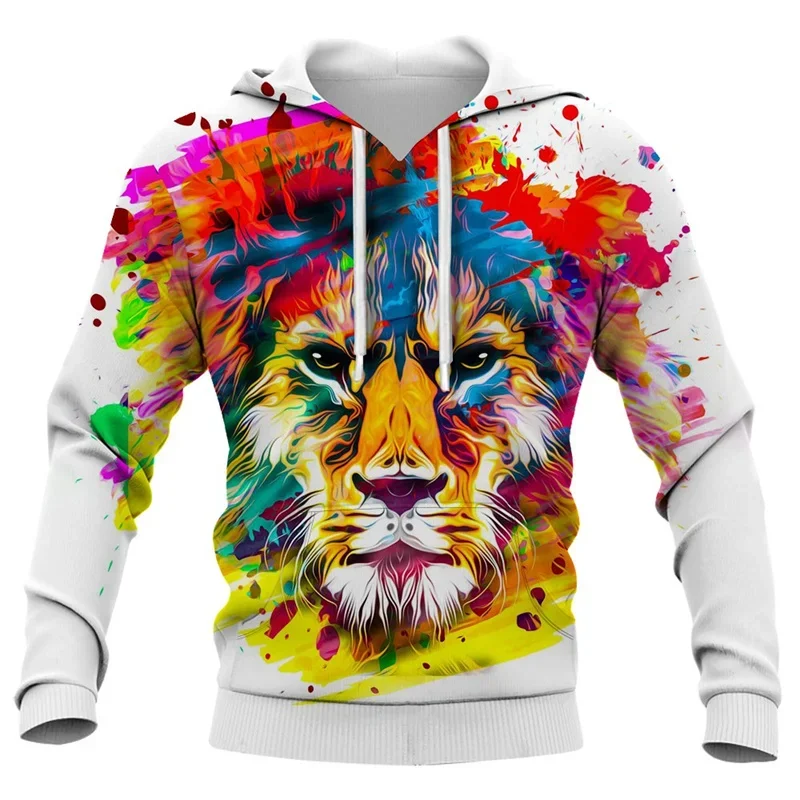 

3D Animal Lion Printed Sweatshirts for Men Women Fashion Pullovers Children Y2k Harajuku Streetwear Hoodie Cool Hipster Hoodies