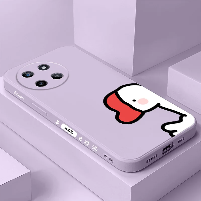

Cute Gig Goose Phone Case For OPPO Realme 14 13 12 11 10 9 9i 8 8i 7 Pro Plus C35 C21Y C25Y C25 4G 5G Liquid Silicone Cover