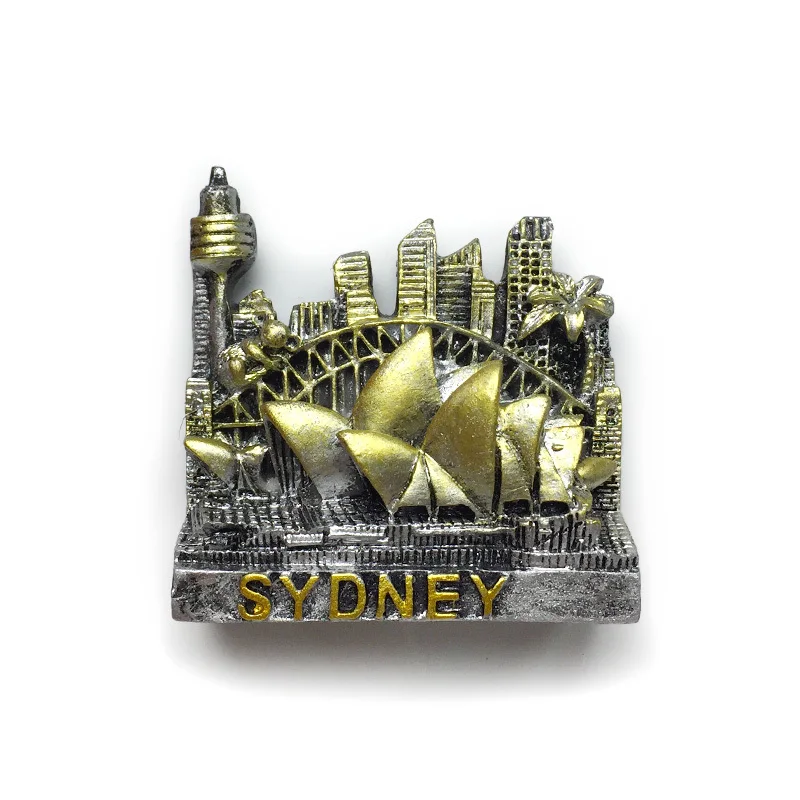 

Australian Sydney Landmarks 3D Resin Fridge Magnet - Sydney Opera House, Harbour Bridge & Tower Australia Souvenir Home Decor