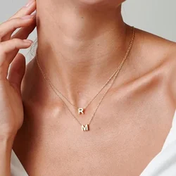 Fashion Initial Necklace Golden Color Cut Letters Single Name Choker Necklace For Women Pendant Jewelry Gift drop shipping