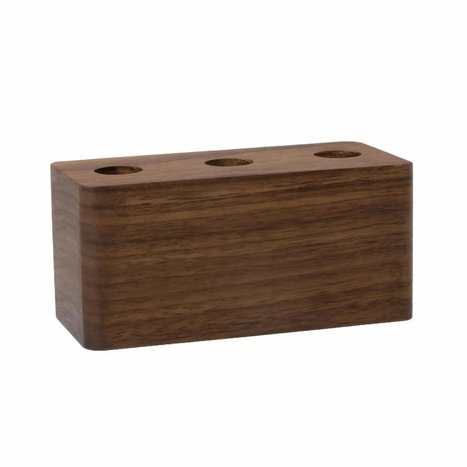 Solid Walnut Pen Stand Low Profile Pencil Holder for Desk Bookshelf Tidy Office Storage