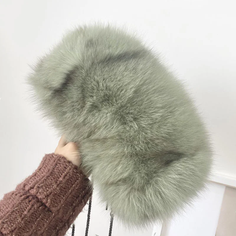 100% Natural Fox Fur Bags For Women Luxury Designer Hand Bags Shoulder Bag Women\'s Bag 2022 Trend Party Crossbody Fur Bags