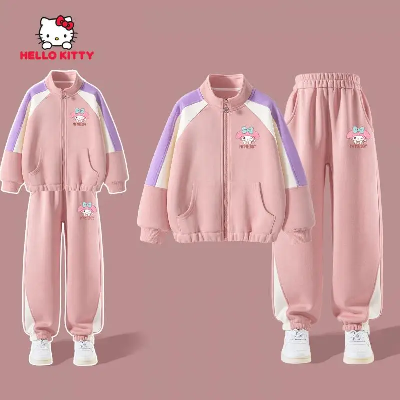 

Sanrio My Melody Girl Sportswear Children Fall Spring Coat Pants Sets Kawaii Cartoon Anime Fashion New Style Casual Clothing Hot