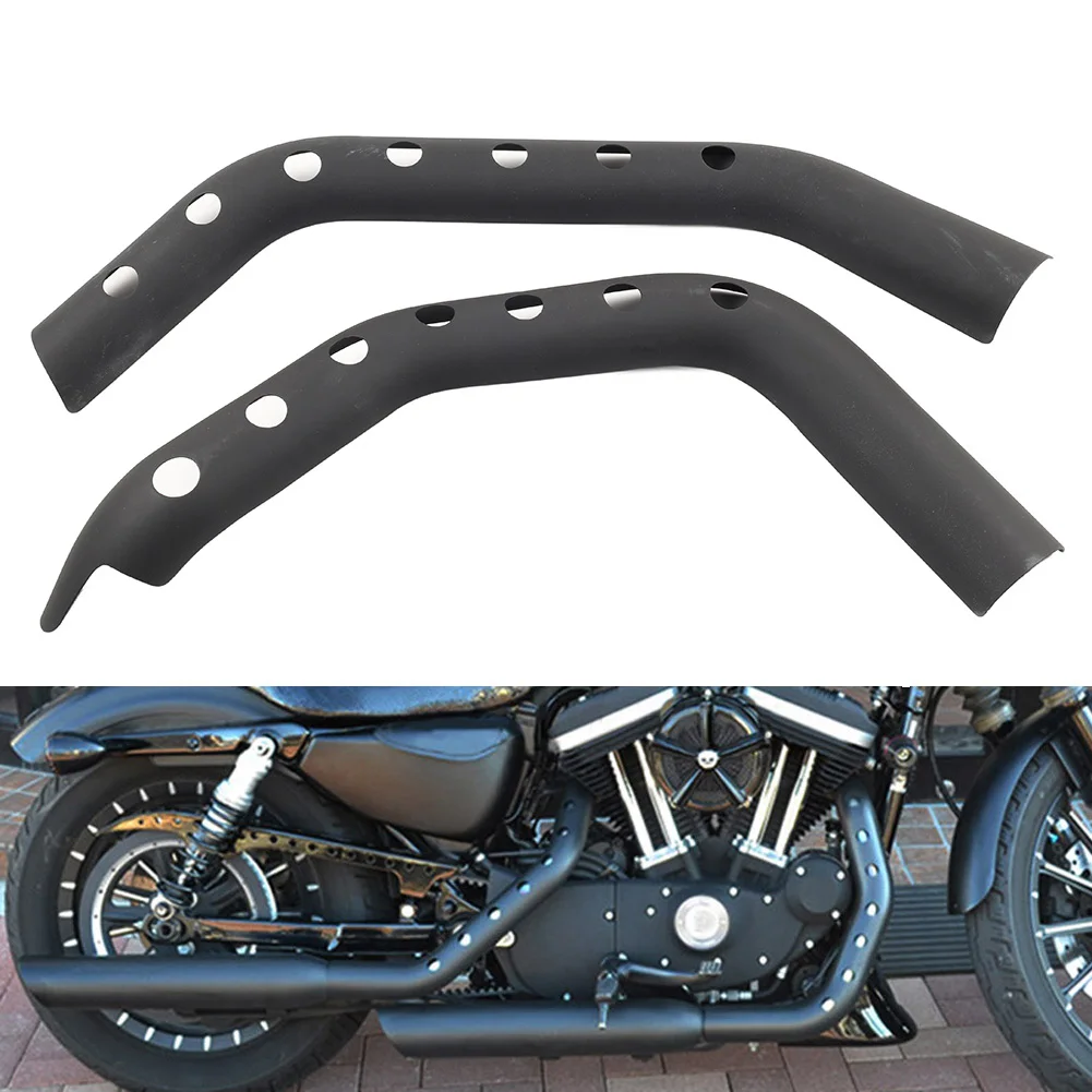 2Pcs Motorcycle Exhaust Pipe Heat Shield Muffler Guard Anti-scald Protective Cover For Harley Sportster XL 883 1200 2014 2015