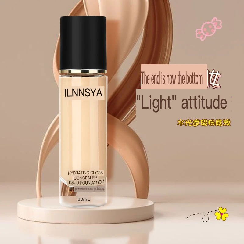 ILISYA Natural Foundation Cream Long-Lasting Moisture Concealer Non-Smudging Makeup for a Smooth Flawless Look