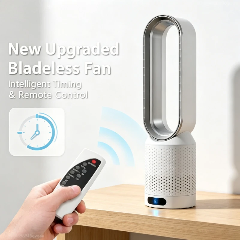 2026 Bladeless Electric Fan Quiet Air Purification Circulation Tower Fan for Dormitory Home Floor Desk Cooling