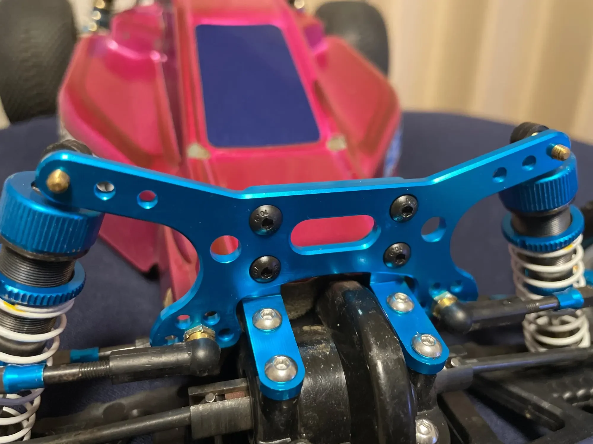 Soporte de Amortiguador Delantero y Trasero de Aleación CNC para Coche RC Tamiya DF-03 DF03 1/10, Piezas de Mejora