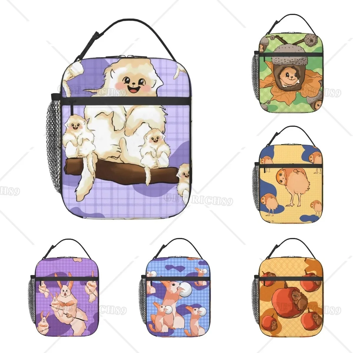 

Cute Golden Monkey Lunch Box for Men Women Adults Small Lunch Bag for Office Work Picnic - Portable Reusable Cooler Tote Box