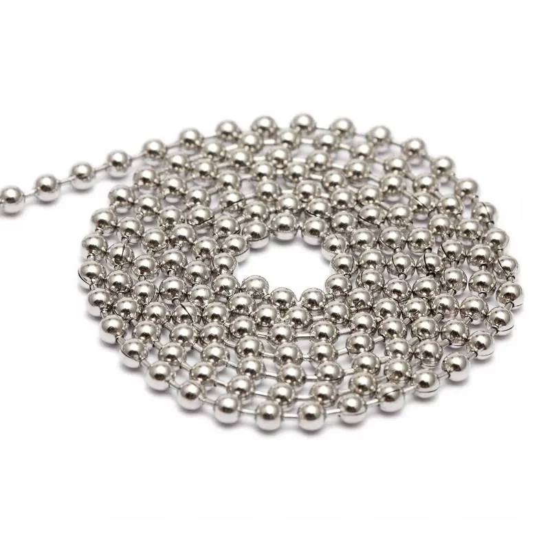 10m/Rolle Edelstahl-Kugelkette 1,5/2/2,4mm Kugelketten-Verbinder, zuschneidbar, für DIY-Halsketten, Anhänger und Schmuckherstellung – Detail 3