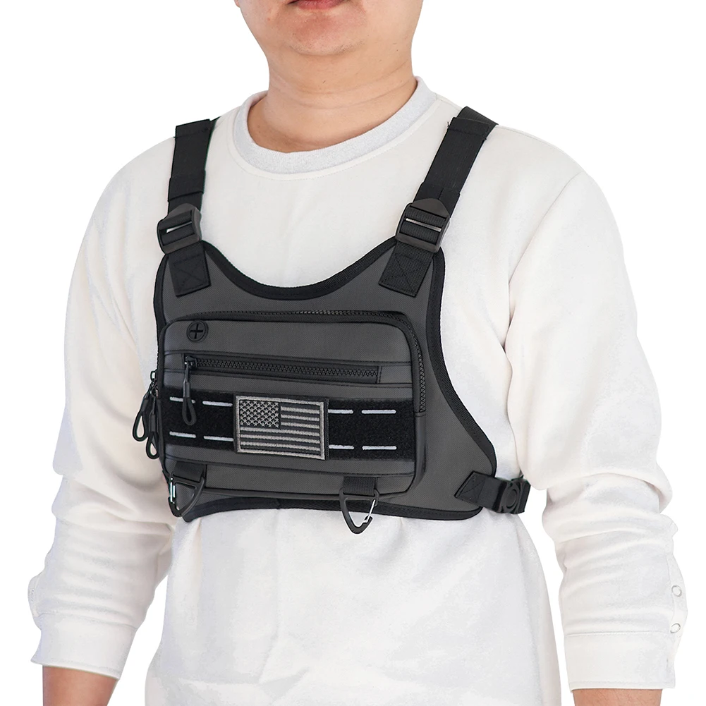 

Unisex Tactical Shoulder Backpack with Adjustable Straps Lightweight Front Vest Bag Large Capacity Outdoor Cycling Climbing Bag