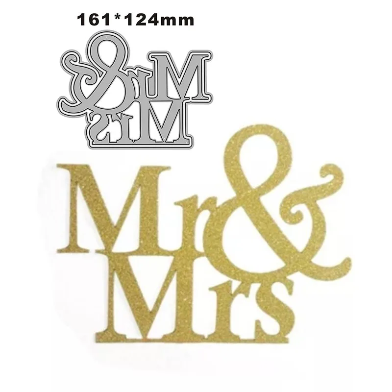 2022 New Word Mr Mrs Symbol Metal Cutting Dies for Scrapbooking Paper Craft and Card Making Embossing Decor No Stamps