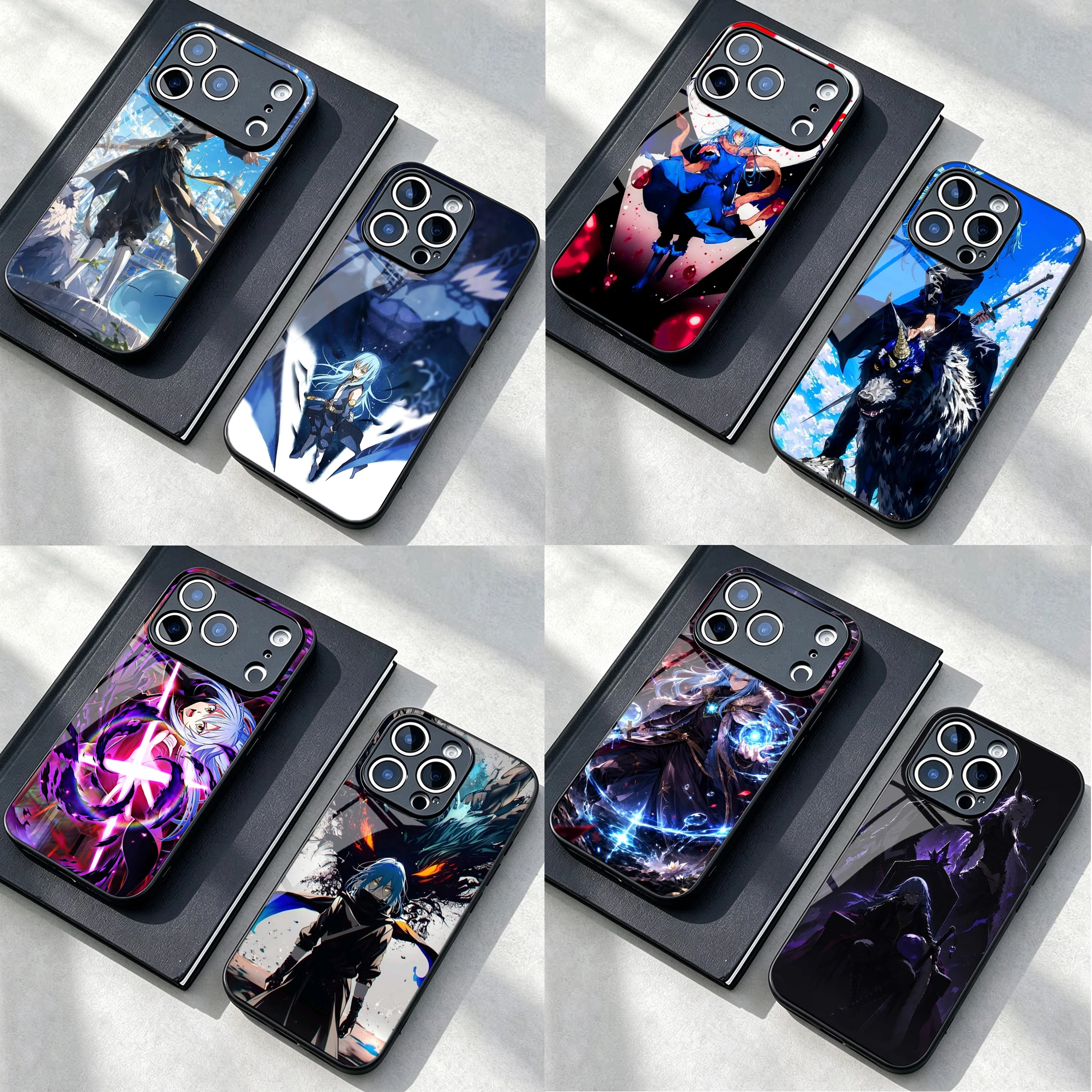 Coque de téléphone Rimuru Evolution of Power pour Apple iPhone 18 Pro 17 Air 16 Pro Max 16E 17E 15 14 Plus 13 12 Mini, verre miroir photo