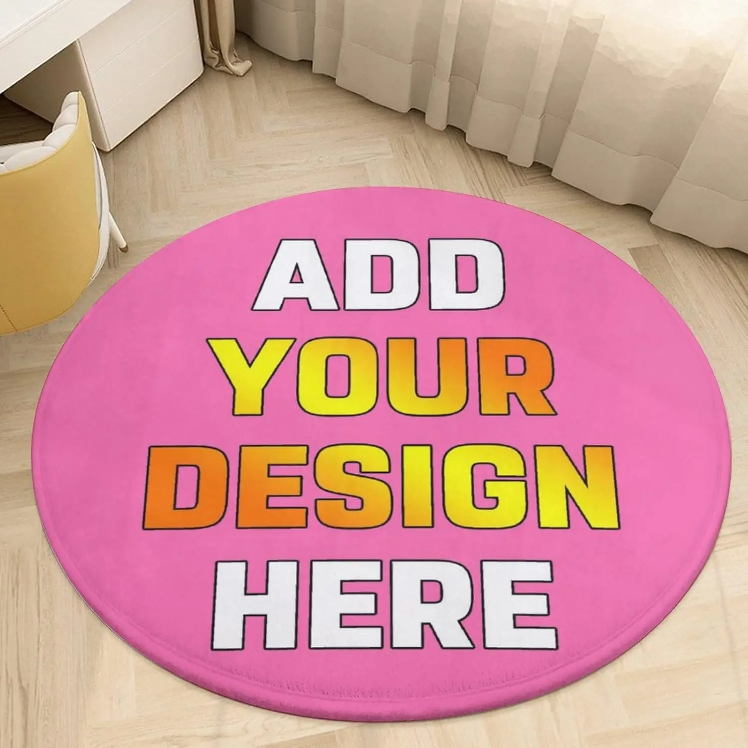 Custom Round carpet Anti-Slip Round Area Rug Large for Home Living Room Bedroom Decor Chair Drum Rug Chair Doormat