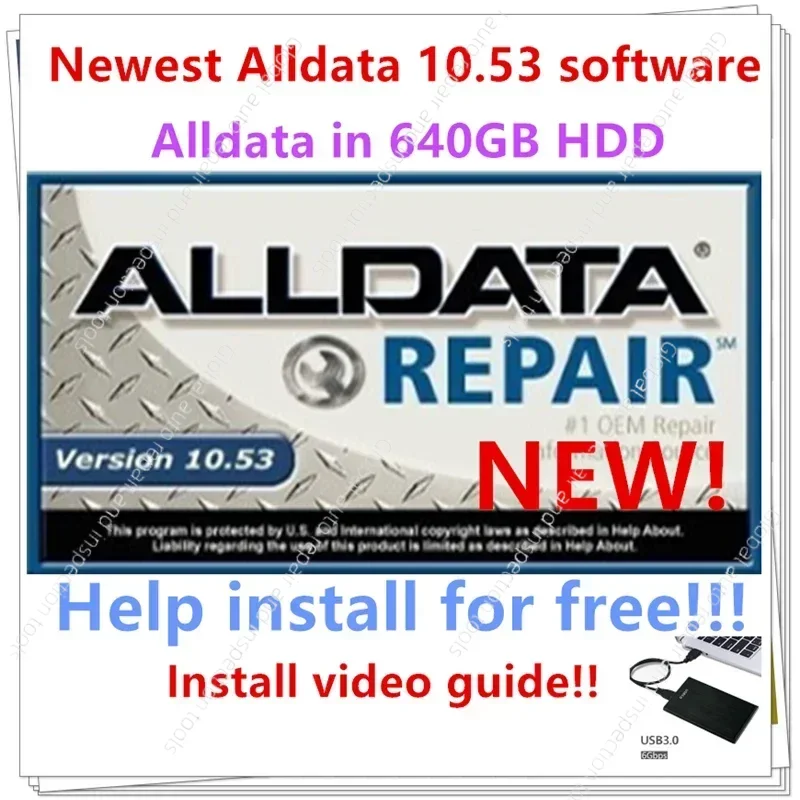 

Программное обеспечение для авторемонта Alldata Repair 10.53v, программное обеспечение для автомобилей и грузовиков с технической поддержкой, бесплатная установка.