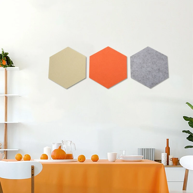 5Pcs/Set Hexagon Felt Board Hexagonal Felt Wall Sticker Multifunction 3D Decorative Home Message Board Self-Adhesive Kids Room B