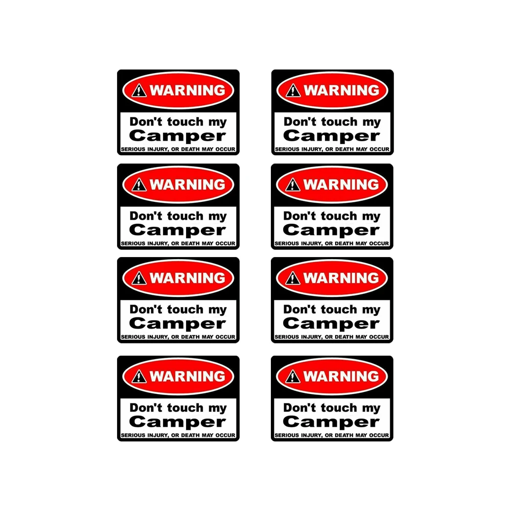 Pack of 8 70mmx50mm Warning dont touch my Camper Motor home