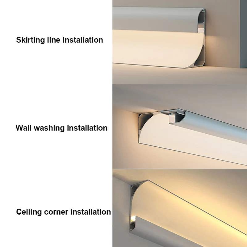 LED Aluminum Profile Multifunctional Indoor Installation Top Corner Linear Light For Living Room Ceiling Decor Reflector Profile