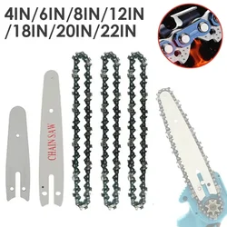 Chainsaw Saw Blade Chains Gasoline Guide Plate Steel Garden Tools Blades 4/6/8//12/18/20/22Inch Electric Chainsaws Chains Parts