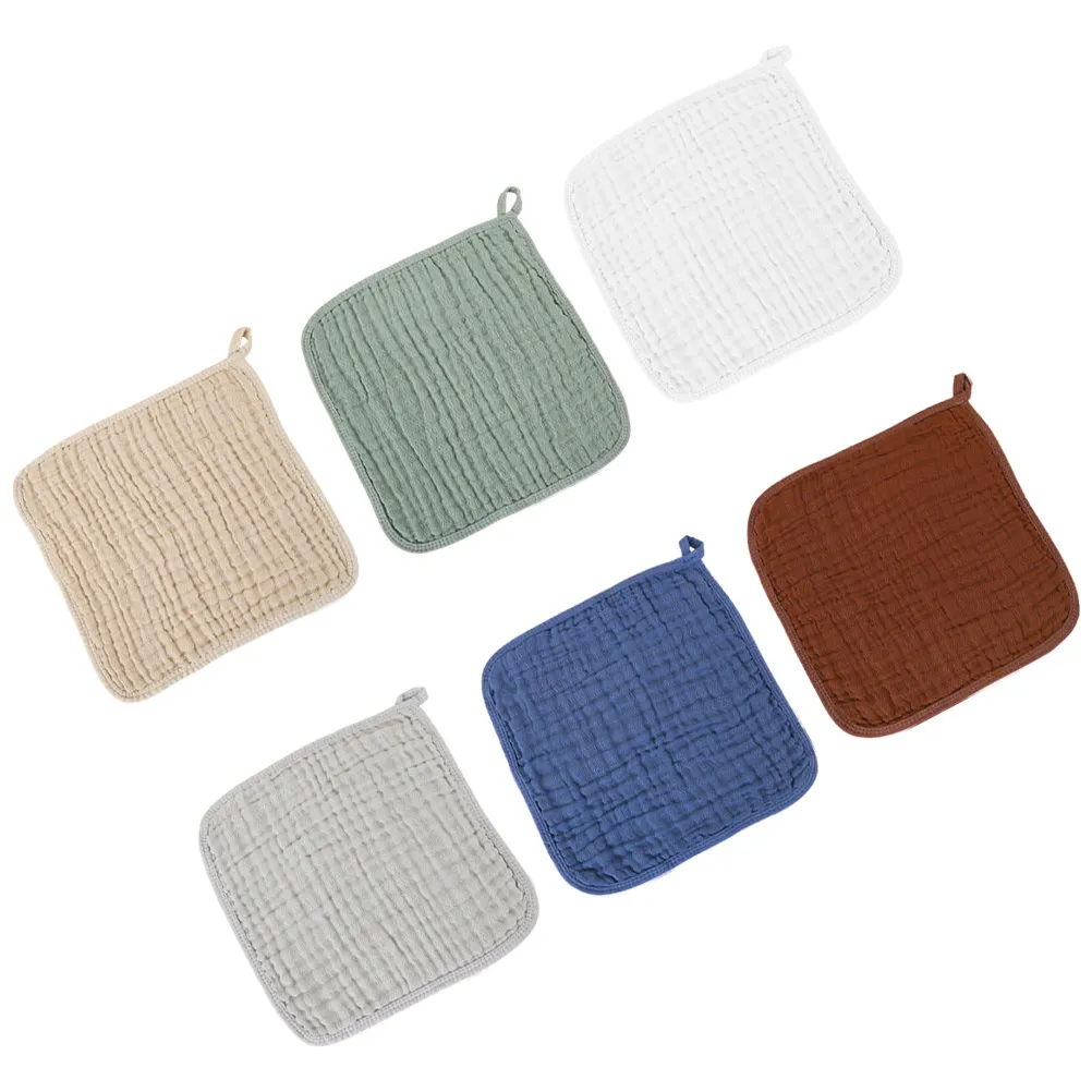 

6Pcs Absorbent Baby Burp Cloths Soft 6-Layer Muslin Wipes for Newborn Drool Sweat Feeding Cotton Washcloths Gentle
