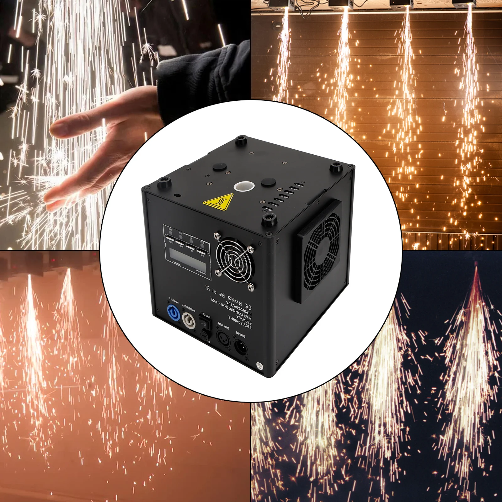 Areyourshop 【Safe Firework Effect】700W Cold Spark Machine, Downward Fountain Spray with DMX Control for Stage & Wedding