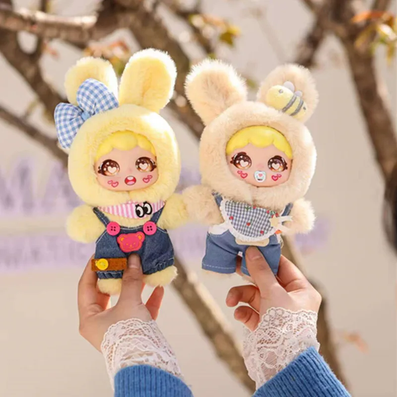 دمية أرنب فينيل رائعة - سلسلة مفاتيح وحقيبة ظهر صديقة للطفل، هدية للأطفال الصغار على شكل قلب