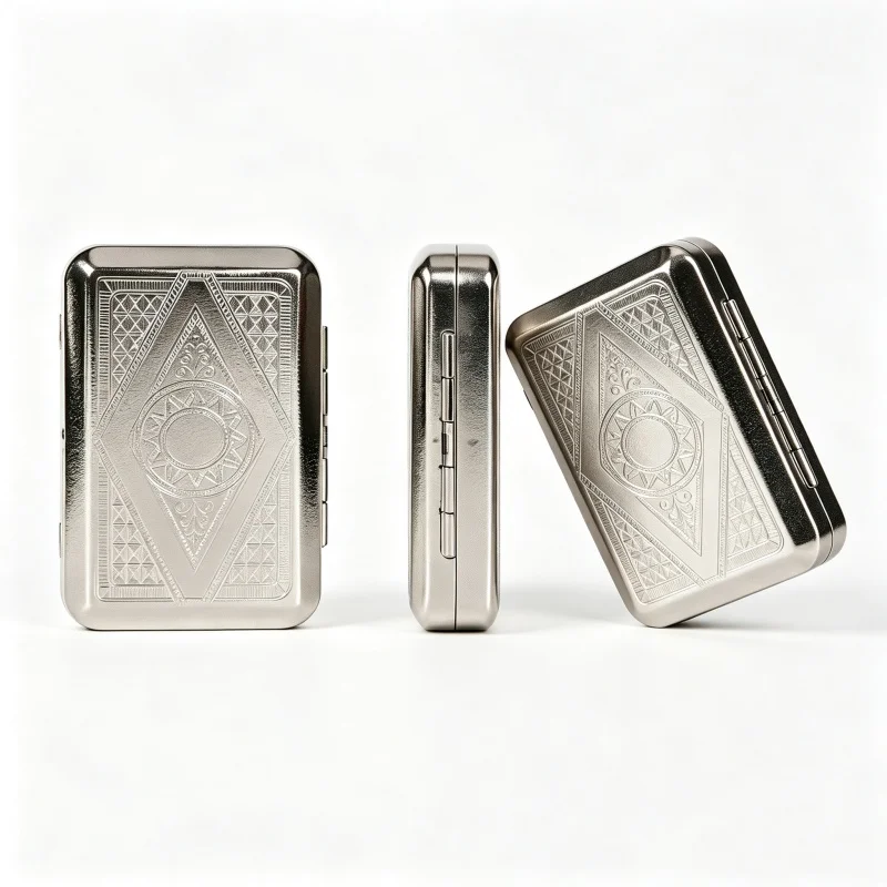 New Metal Cigarette Box for Men with Thick Cigarettes, Personalized Flip-top Portable Embossed Engraved Cigarette Box